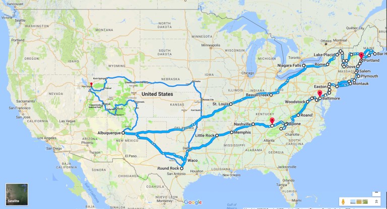 Julie Road Trip Map -SEPT AND OCT